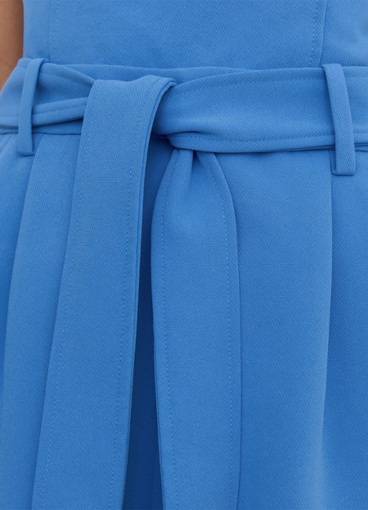 Reiss Lyon straight fit playsuit met cut-out detail en strikceintuur - detail 5 donkerblauw