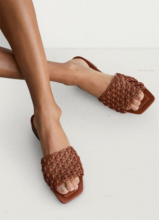 Reiss Mabel slipper - voorkant 5 tan / beige