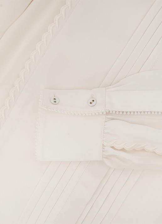 Reiss Maddie blouse met plooidetail - detail 6 beige