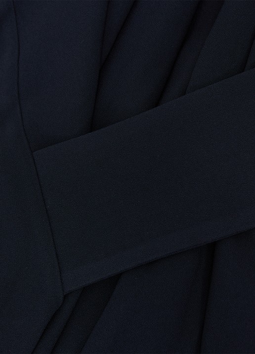 Reiss Maeve midi jurk met gedrapeerd detail - detail 5 donkerblauw