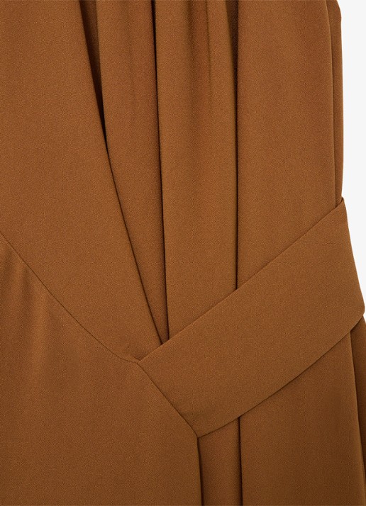 Reiss Maeve midi jurk met gedrapeerd detail - detail 6 oranje