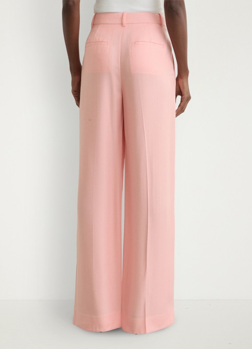 Reiss Magda wide leg pantalon met steekzakken - achterkant oudroze