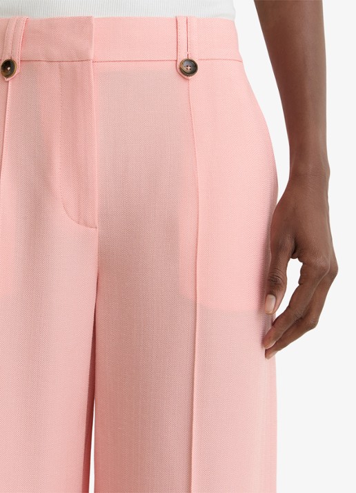 Reiss Magda wide leg pantalon met steekzakken - detail 3 oudroze
