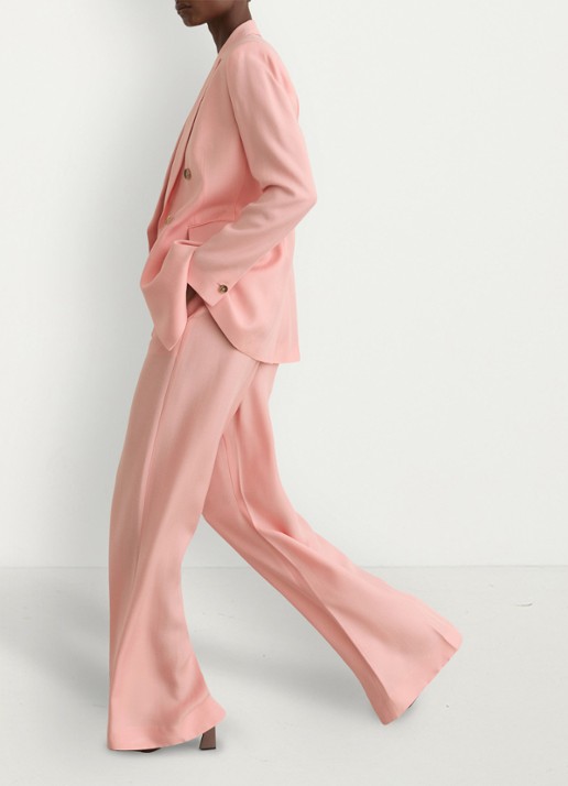 Reiss Magda wide leg pantalon met steekzakken - detail 4 oudroze