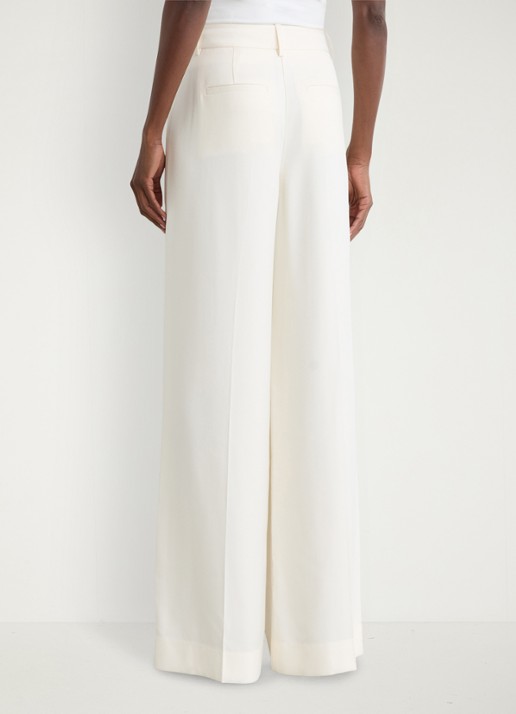 Reiss Malin wide fit pantalon met steekzakken - achterkant beige
