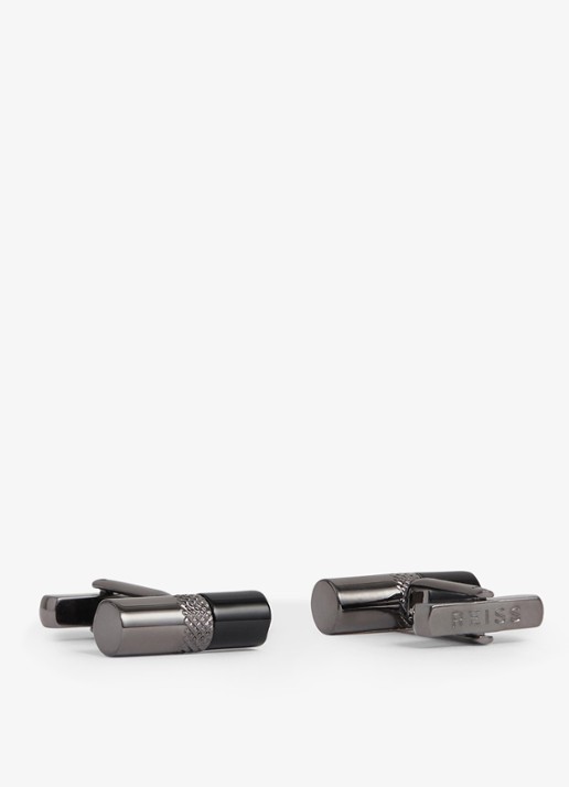 Reiss Manchetknopen met logo - achterkant zwart