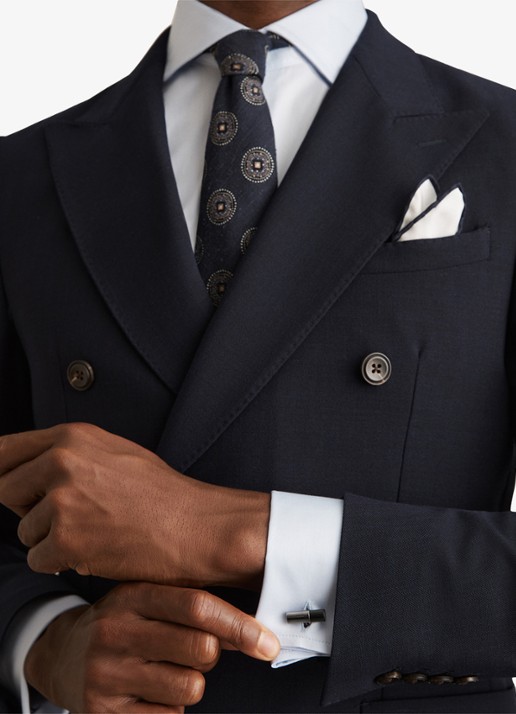 Reiss Manchetknopen met logo - voorkant 3 zwart
