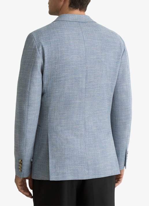 Reiss Manci regular fit colbert met opgestikte zakken  - achterkant blauwgrijs