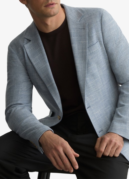 Reiss Manci regular fit colbert met opgestikte zakken  - detail 5 blauwgrijs