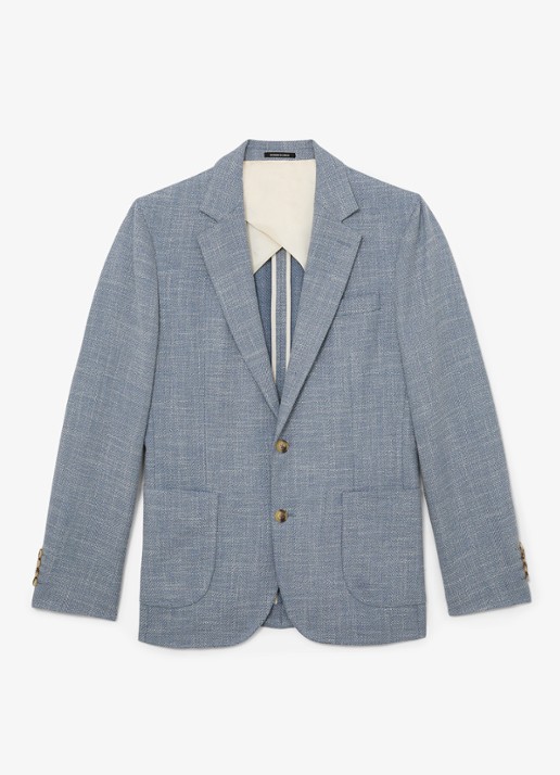 Reiss Manci regular fit colbert met opgestikte zakken  - voorkant 2 blauwgrijs
