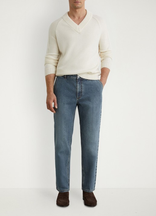 Reiss Manhattan straigt let jeans met steekzakken - voorkant 3 indigo