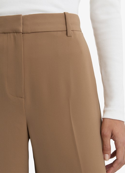 Reiss Margeaux high waist wide fit pantalon met steekzakken - detail 5 camel