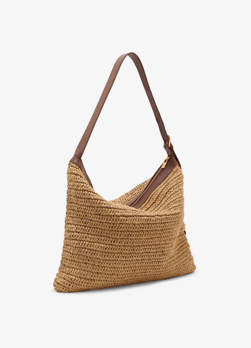 Reiss Margot schoudertas met gevlochten detail  - detail 3 beige