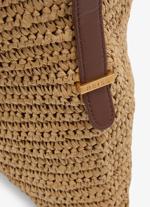 Reiss Margot schoudertas met gevlochten detail  - detail 5 beige