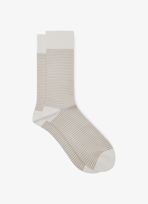 Reiss Mario sokken met streepprint  - voorkant 3 beige