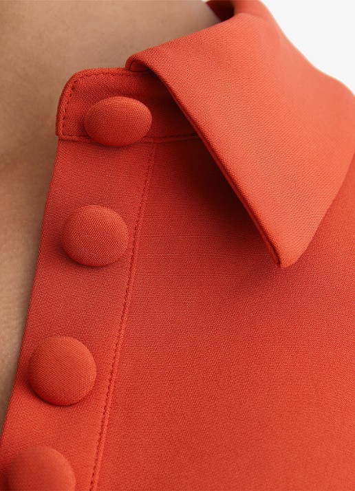 Reiss Marlie mini jurk met kraag - detail 5 orange