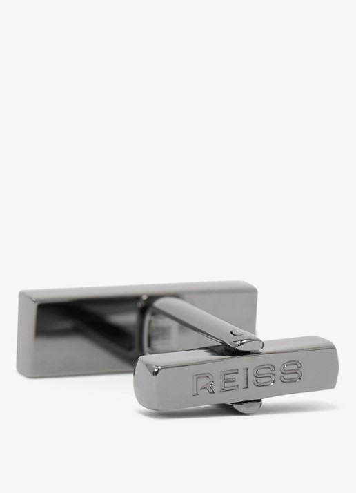 Reiss Marlin manchetknopen met details van leer  - detail 3 zwart