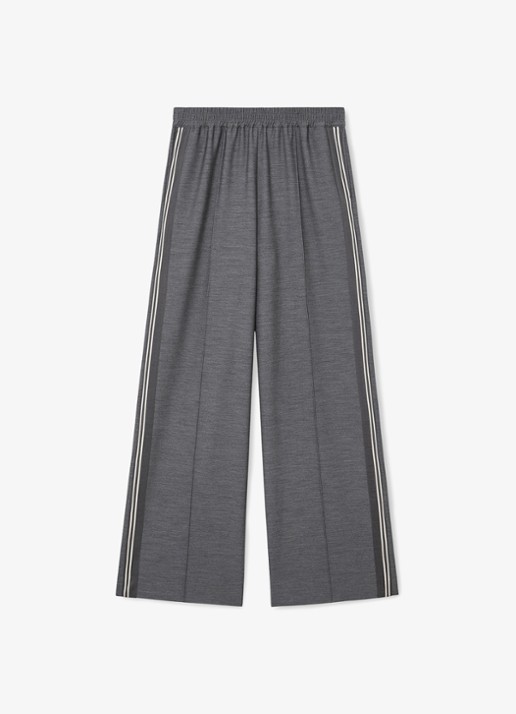 Reiss Marlow high waist wide fit trackpants met gestreept detail - voorkant 2 grijs