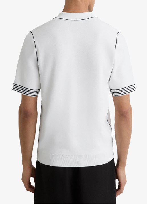 Reiss Mason polo met halve rits - achterkant 6 white / wit