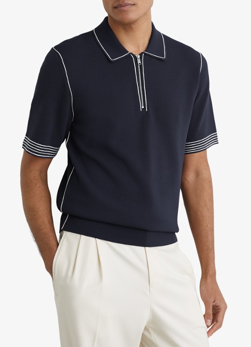 Reiss Mason polo met halve rits