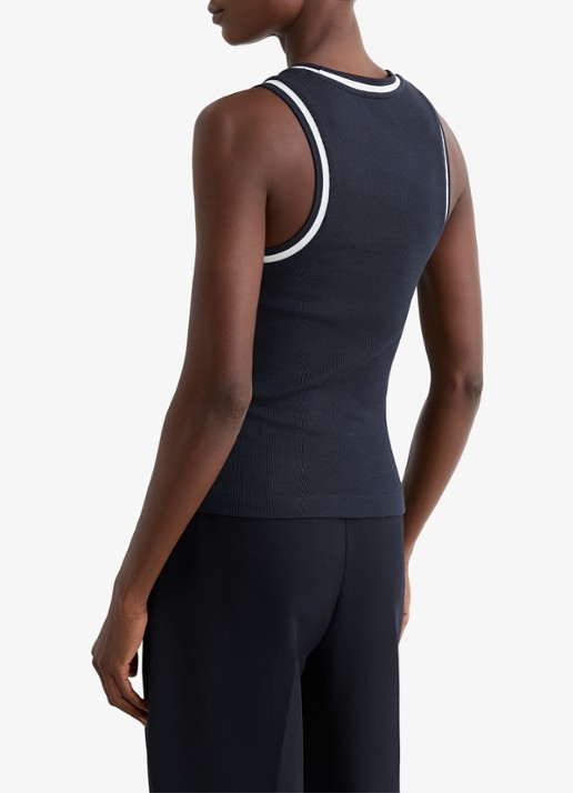 Reiss Matilda tanktop met ribstructuur - achterkant donkerblauw