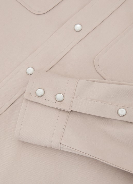 Reiss McRae overhemd met borstzakken - detail 5 beige