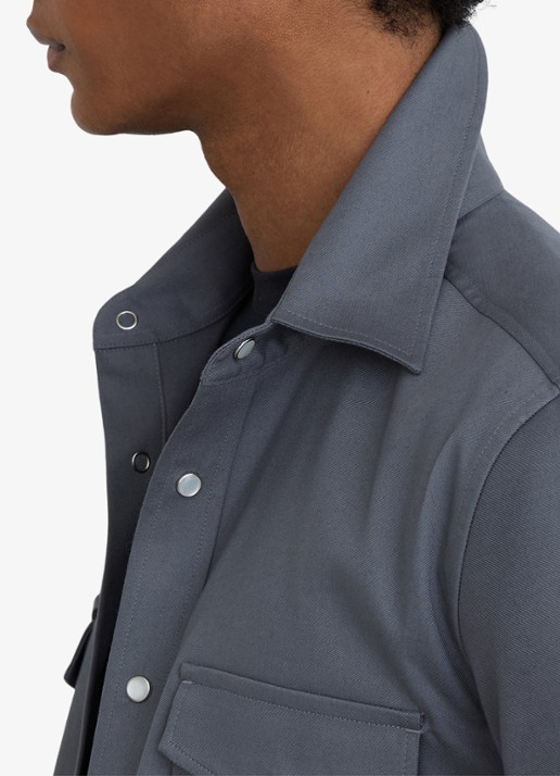 Reiss McRae overhemd met borstzakken - detail 3 donkerblauw