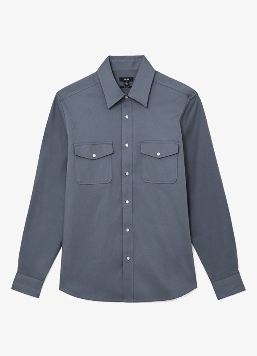 Reiss McRae overhemd met borstzakken - voorkant 6 donkerblauw