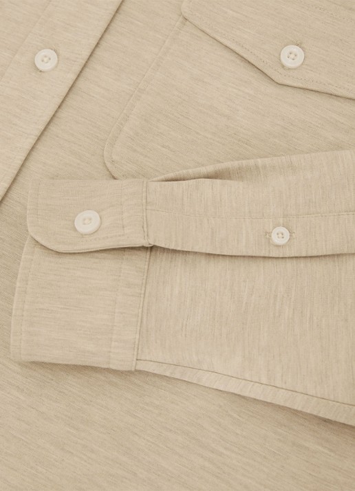 Reiss Mcshane overshirt met borstzakken - detail 6 beige