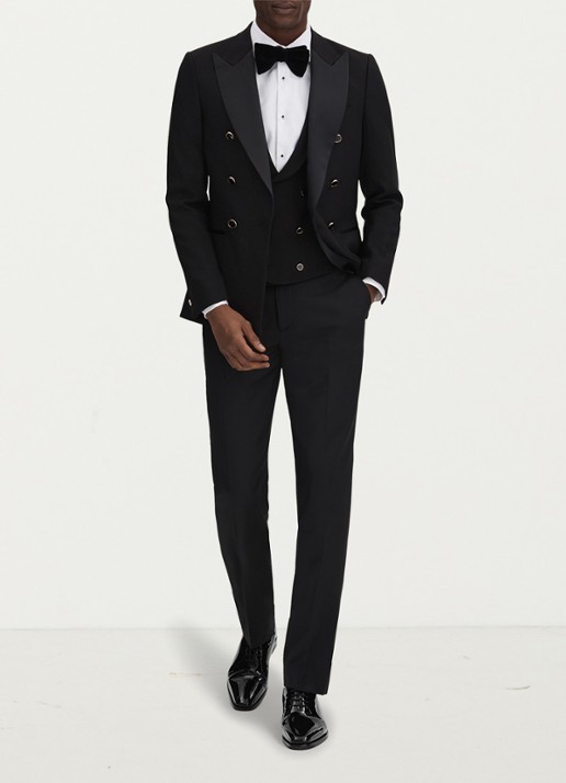 Reiss Mead veterschoen van lakleer - voorkant 4 black / zwart