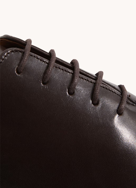 Reiss Mead veterschoen van leer - detail 3 donkerbruin