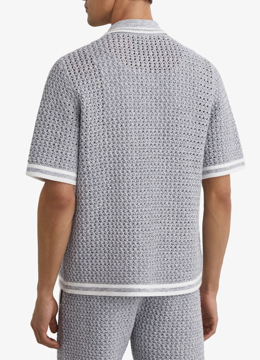 Reiss Meadows overhemd van chrochet - achterkant 5 blauwgrijs