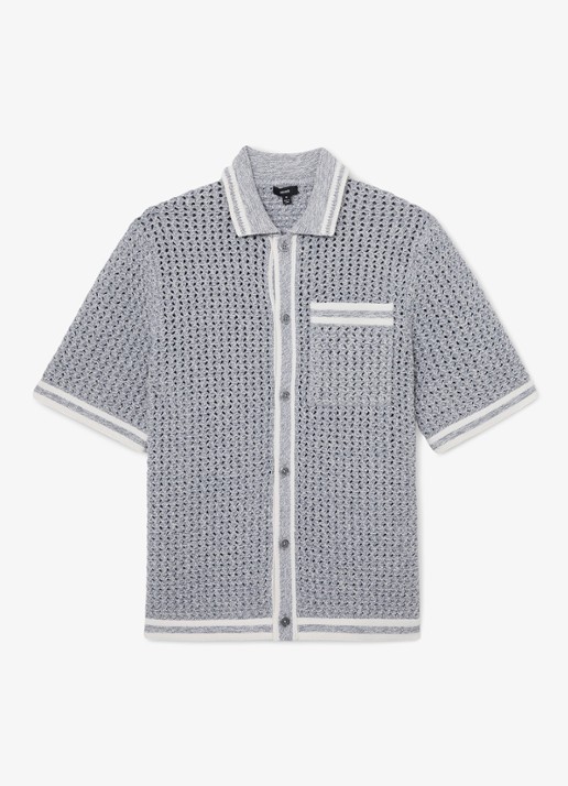 Reiss Meadows overhemd van chrochet - voorkant 6 blauwgrijs