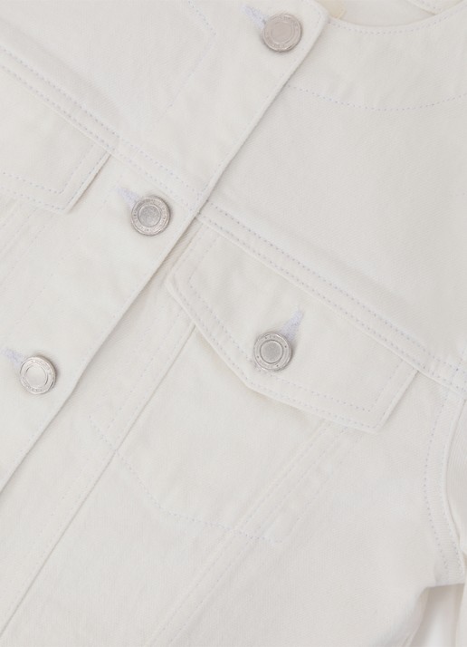 Reiss Medora jack van denim met borstzakken - detail 4 wit