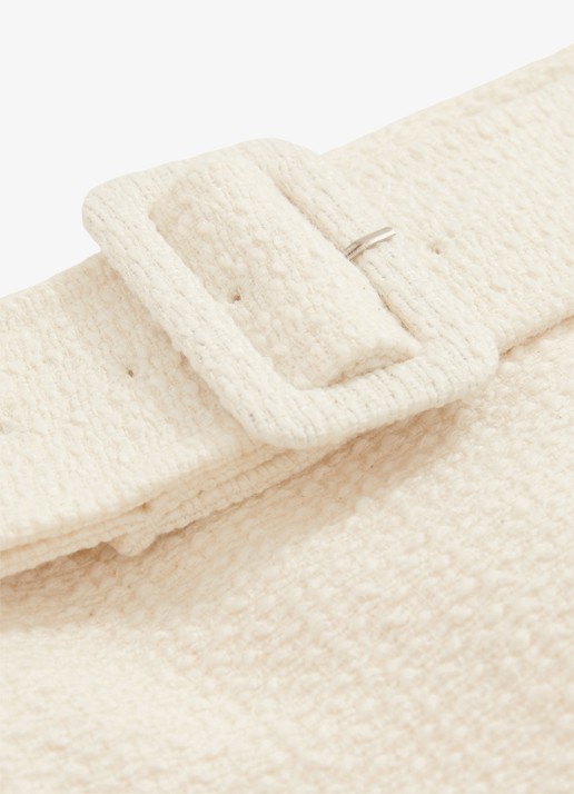Reiss Mia minirok met bouclé dessin - detail 2 creme