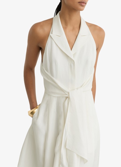 Reiss Midi jurk met halter - detail 2 wit
