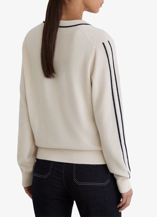 Reiss Mila fijngebreide trui in kasjmierblend - achterkant beige