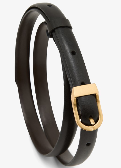 Reiss Mila riem van leer  - detail zwart