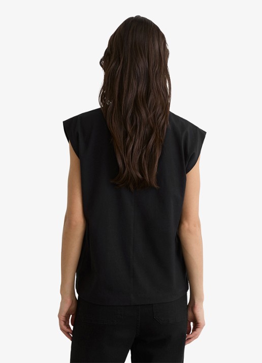 Reiss Millie T-shirt met ronde hals - achterkant black / zwart