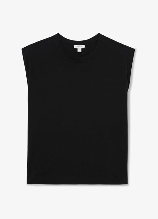 Reiss Millie T-shirt met ronde hals - voorkant 5 black / zwart