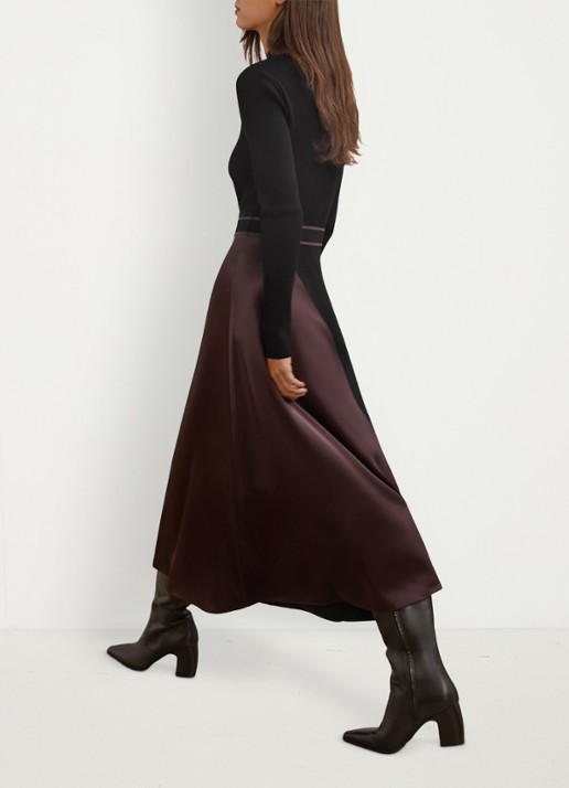 Reiss Misty midi A-lijn jurk met ceintuur - detail 4 zwart