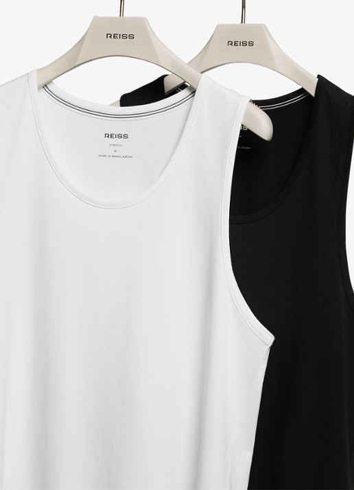 Reiss Monty singlet van katoen in 2-pack - detail 2 wit