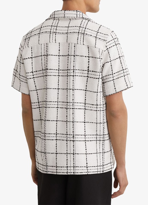 Reiss Moran regular fit overhemd met ruitdessin - achterkant wit