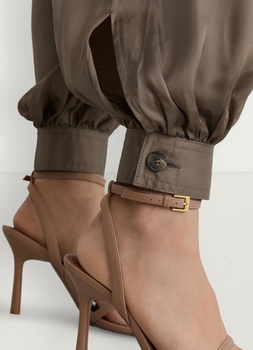 Reiss Neave high waist  tapered fit pantalon met plooien - detail 3 beige