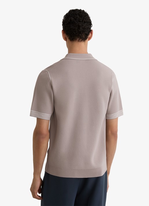 Reiss Newbury regular fit polo met borstzak  - achterkant 4 taupe