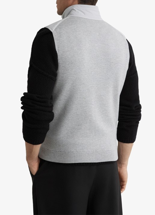 Reiss Newford bodywarmer in wolblend met opstaande kraag en steekzakken - achterkant soft grey / grijs