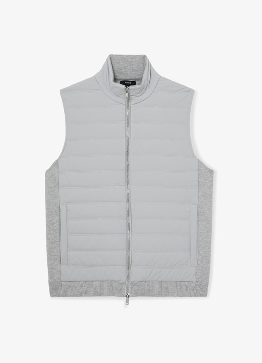 Reiss Newford bodywarmer in wolblend met opstaande kraag en steekzakken - voorkant 5 soft grey / grijs