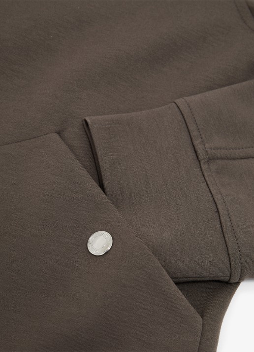 Reiss Newland sweatshirt met rits en opgestikte zakken - detail 7 lichtbruin