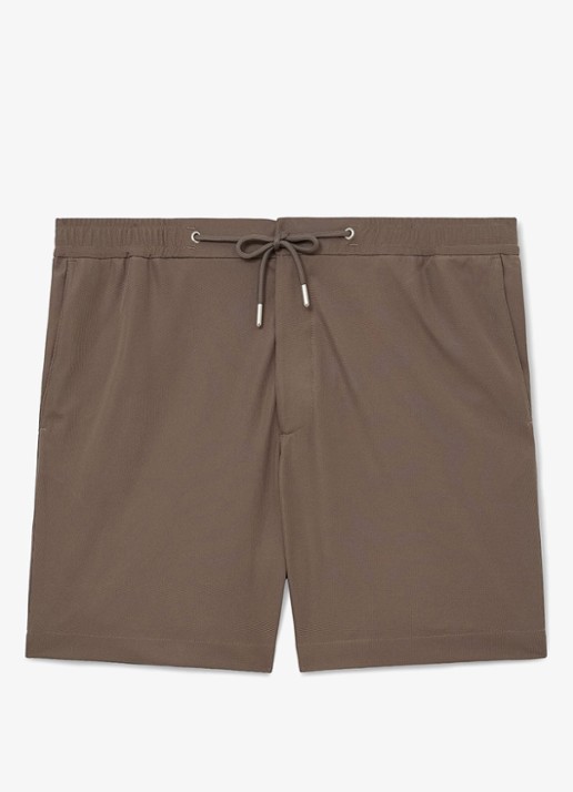 Reiss Newmark straight fit korte broek met steekzakken - voorkant 2 bruin
