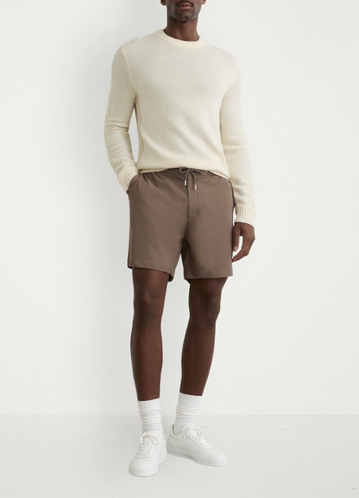 Reiss Newmark straight fit korte broek met steekzakken - voorkant 3 bruin